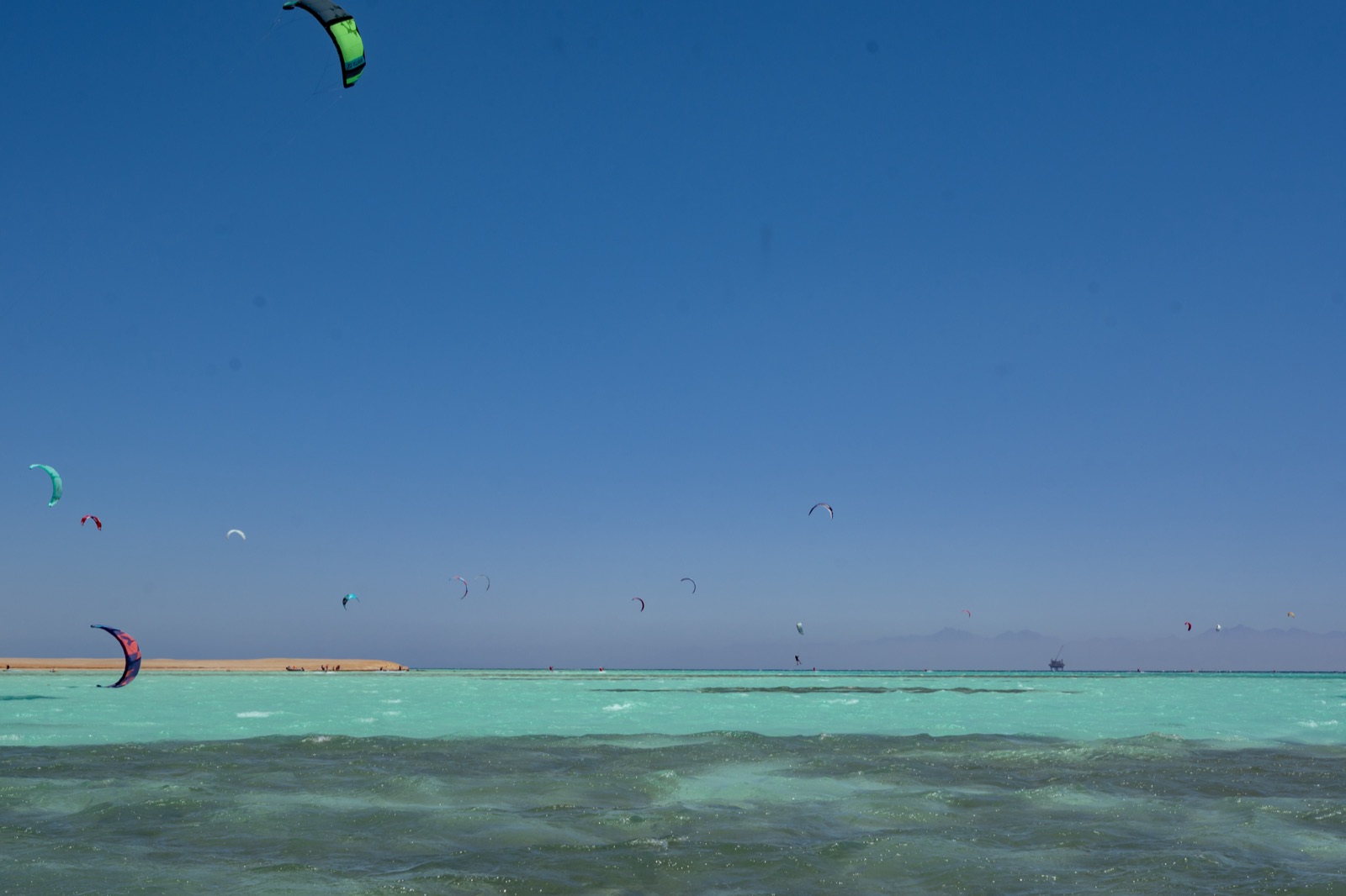 Kiters on the water, Red Sea